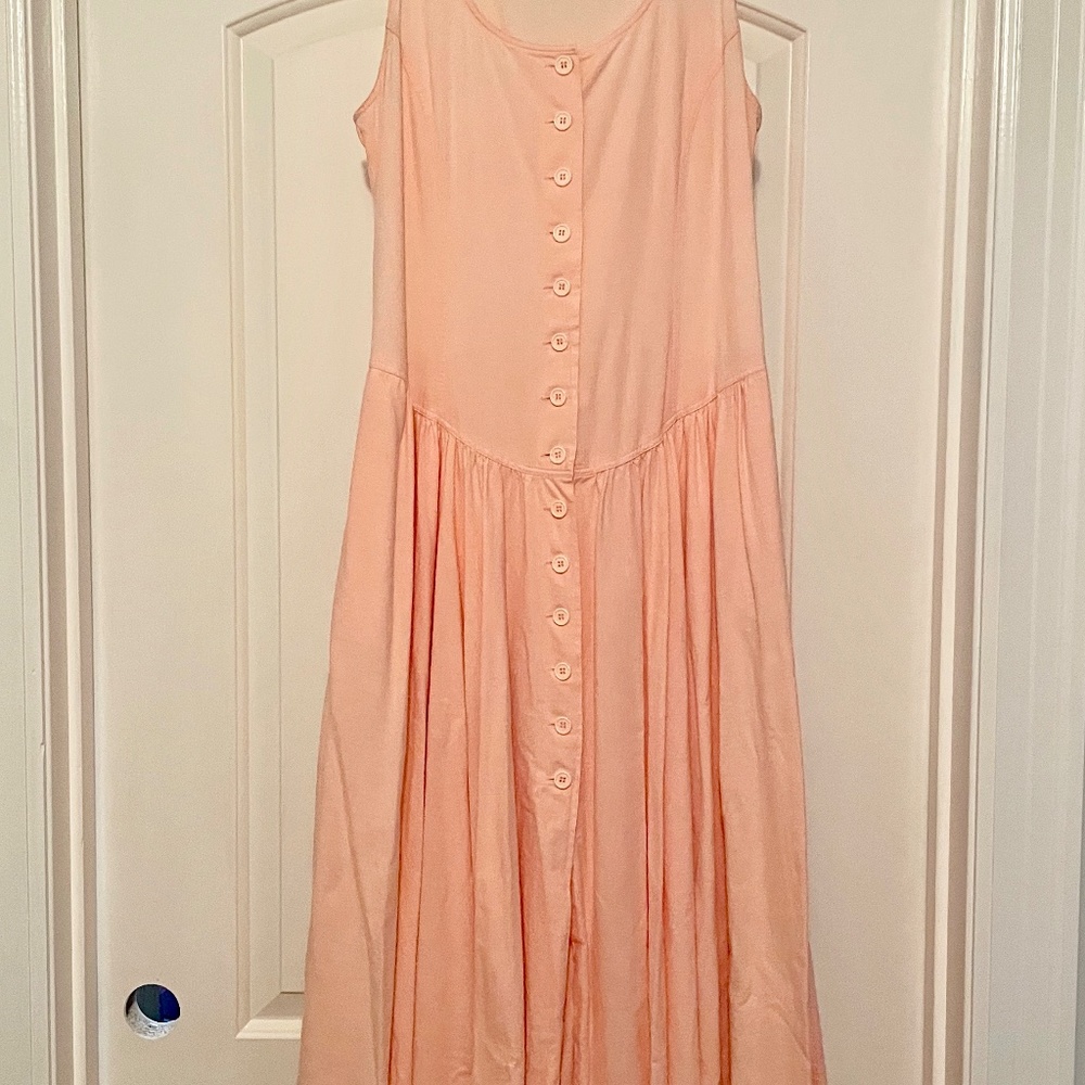 Kenar 2 Peach Cotton Midi Dress Sz 8